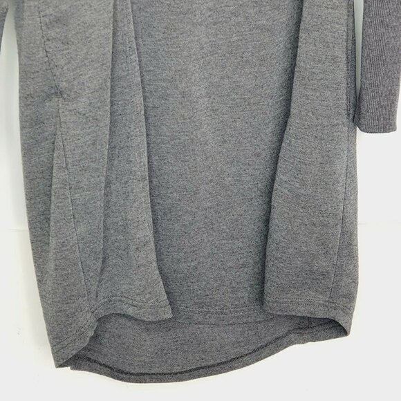 Royal Robbins Cowl Neck Solid Gray Stretch Dress Long Sleeve Zip Pocket Small - Picture 3 of 9
